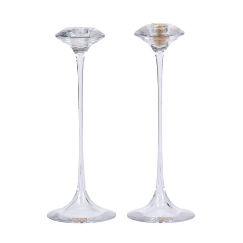 KJELL ENGMAN (1946) FOR KOSTA BODA. Pair of candlesticks, circa 1970.