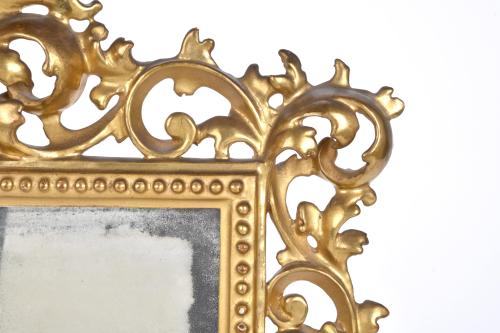 Small Elizabethan style mirror, late 19th century.