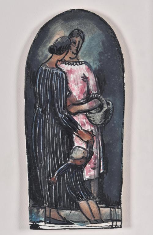 JULIO GONZÁLEZ (1876-1942). “Maternite noire et rose”, circa 1929.