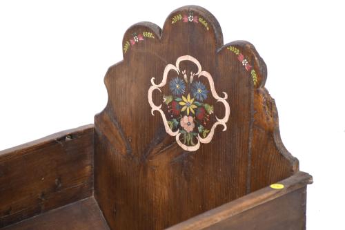 Polychrome wood cradle, 20th century.