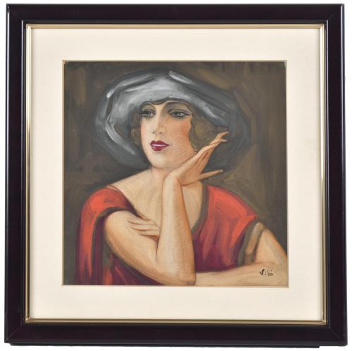 EMILI VILÀ GORGOLL (1887-1967). "Retrato femenino años 20".