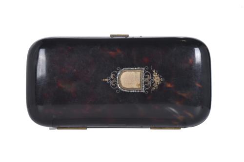 Cigar case with Napoleon III watch, 19th century.