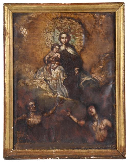 18TH CENTURY, SPANISH SCHOOL. ‘Madonna with Child and penit