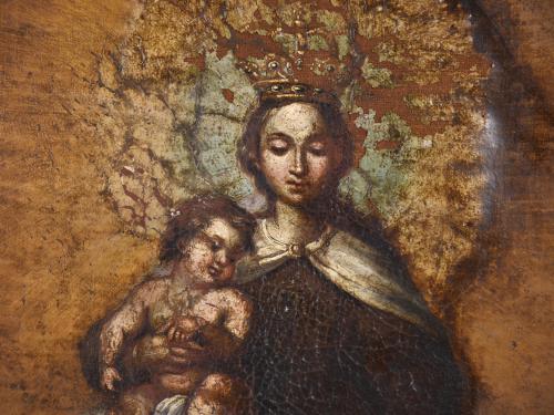 18TH CENTURY, SPANISH SCHOOL. ‘Madonna with Child and penit