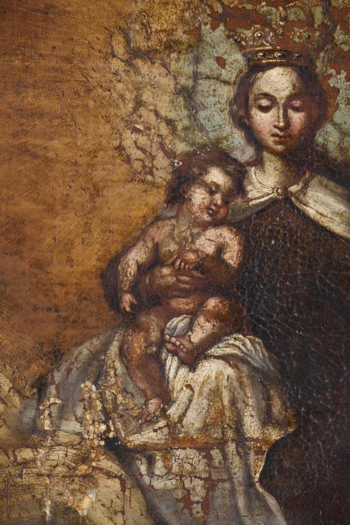 18TH CENTURY, SPANISH SCHOOL. ‘Madonna with Child and penit