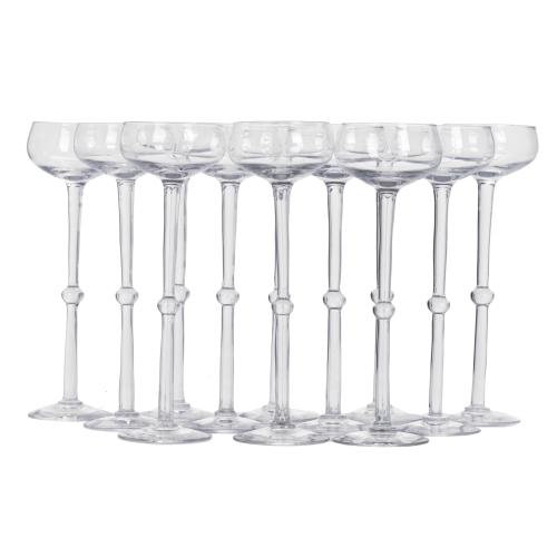 Set of twelve cava glasses from Bocaccio nightclub, ca. 1970.