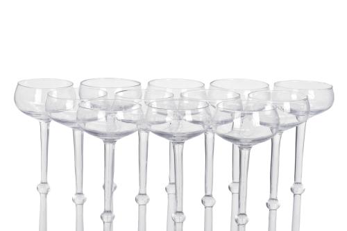 Set of twelve cava glasses from Bocaccio nightclub, ca. 197