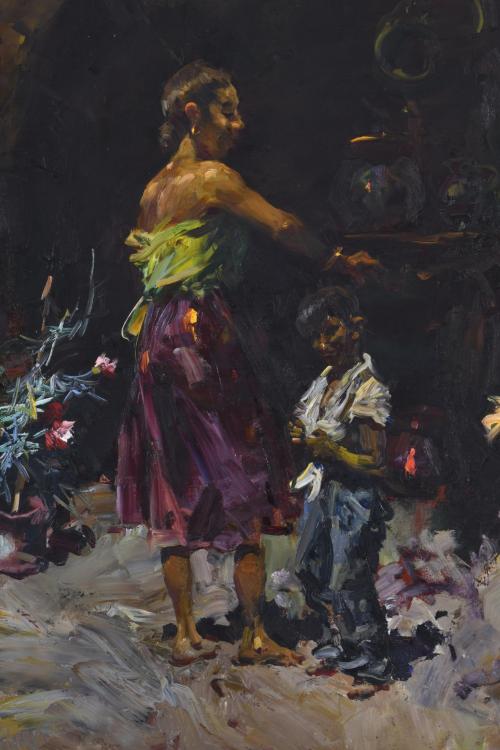 JOSEP SERRASANTA (1916-1998). "Gitanos".