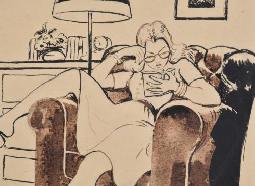 RICARD OPISSO (1880-1966). "La lectura", circa 1920.