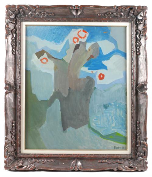 790-FRANCISCO BORES (1898-1972)"Bouquet devant le ciel"Óleo sobre lienzo