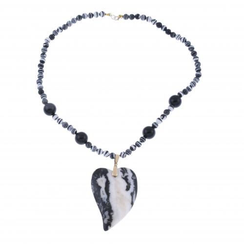 ZEBRA-PRINT ONYX NECKLACE